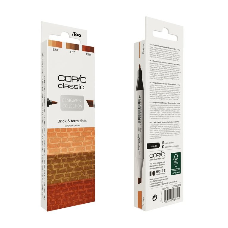 Marker Copic Classic Designer Collection 3-pack - Brick & terra tints    1