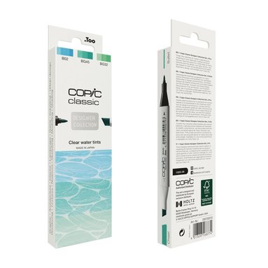 Marker Copic Classic Designer Collection 3-pack - Clear water tints    