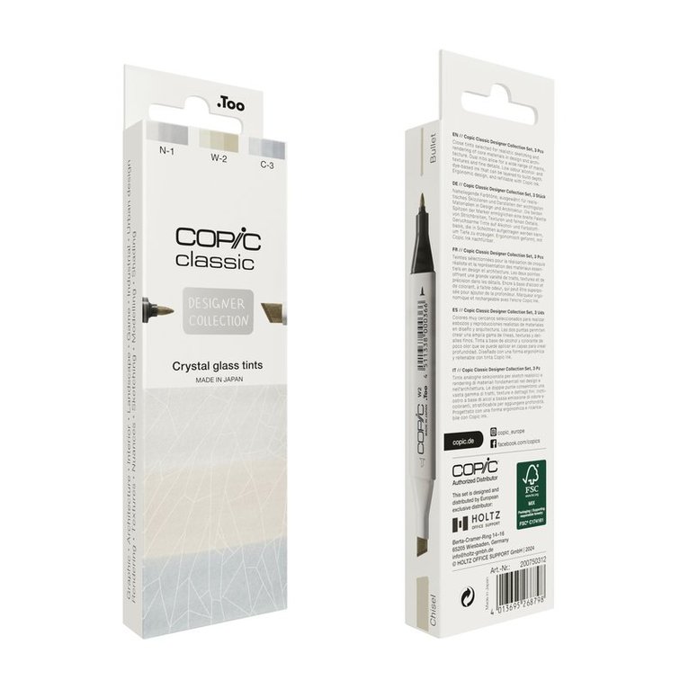 Marker Copic Classic Designer Collection 3-pack - Crystal glass tints, Övrigt