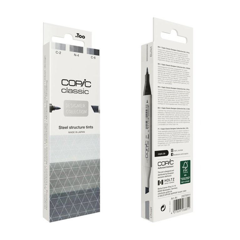 Marker Copic Classic Designer Collection 3-pack - Steel structure tints, Övrigt