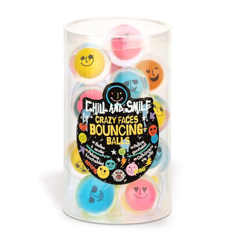 Studsboll med roliga uttryck 4,3 cm, Övrigt