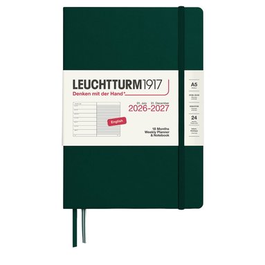 Kalender 2026-2027 Leuchtturm A5 VpU note 18mån Forest Green, Övrigt