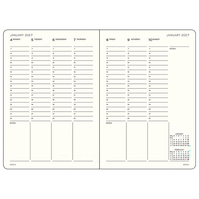 Kalender 2026-2027 Leuchtturm A5 VpU vertikal 18mån Forest Green, Övrigt