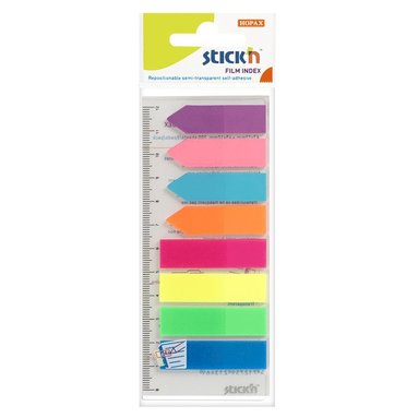 Notisflik Stick'n 45x12mm + 42x12mm 8 färger neon, Övrigt