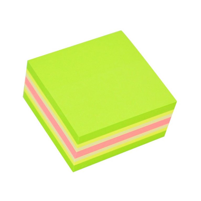 Notisblock Stick'n 51x51mm neongul & neongrön, Övrigt