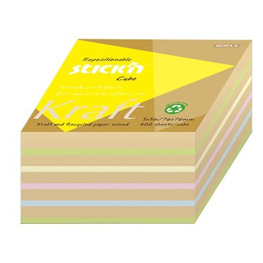 Notisblock 76x76mm 400 blad kraft