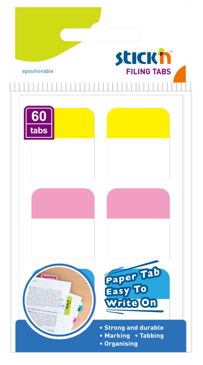 Notisflik Stick'n 28x25mm papper 3 färger