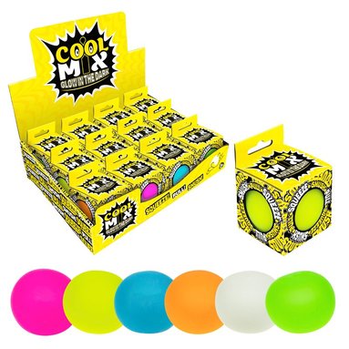 Klämleksak Squishy boll 6cm Cool mix glow färgmix, Övrigt
