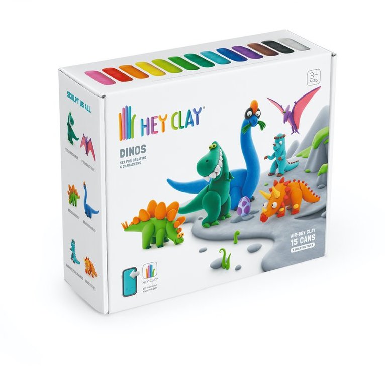 Leklera Hey Clay Dinosaurier 15 burkar, Övrigt