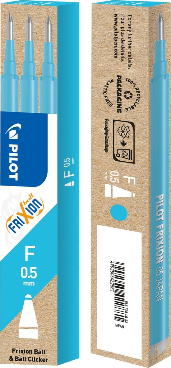 Refill Frixion Ball 0.5 3-pack ljusblå, Övrigt