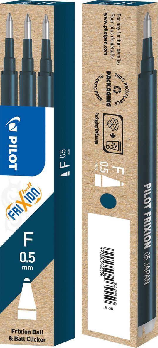 Refill Frixion Ball 0.5 3-pack blåsvart, Övrigt