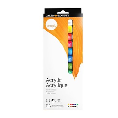 Akrylfärg Simply 12ml 12 färger, Övrigt
