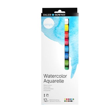 Akvarellfärg Simply 12ml 12 färger, Övrigt
