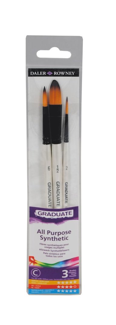 Pensel Graduate syntet 3-pack