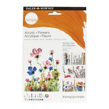 Aktivitetset Simply - akrylfärg blommor 1