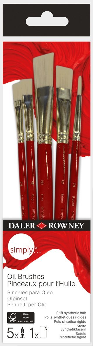 Pensel Simply Oil 5-pack kort skaft, Övrigt
