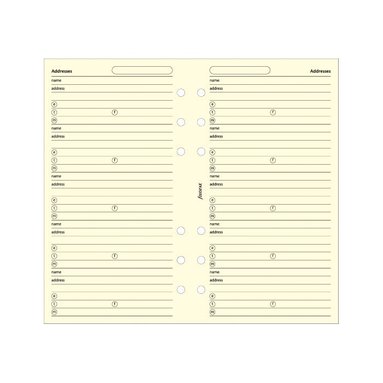 Kalenderdel Filofax Personal adresser beige, Övrigt
