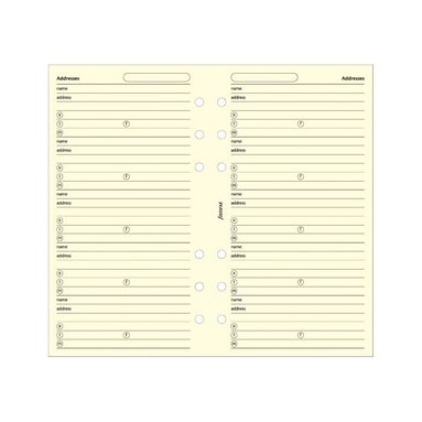 Kalenderdel Filofax Personal adresser beige