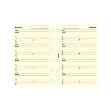 Kalenderdel Filofax Pocket adresser beige