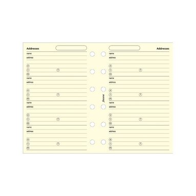 Kalenderdel Filofax Pocket adresser beige