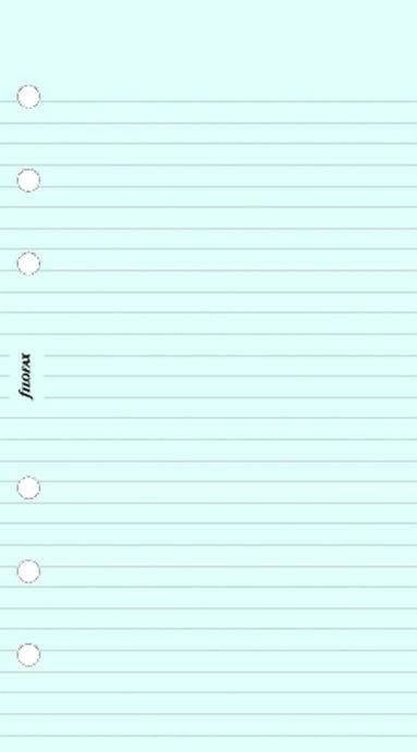 Kalenderdel Filofax Personal anteckningsblad linjerad blå