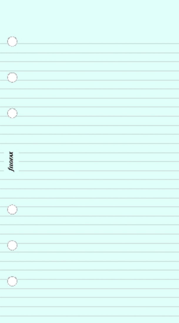 Kalenderdel Filofax Personal anteckningsblad linjerad blå 1