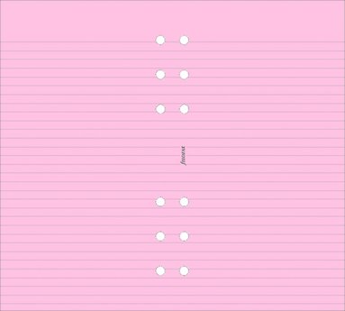 Kalenderdel Filofax Personal anteckningsblad linjerad rosa