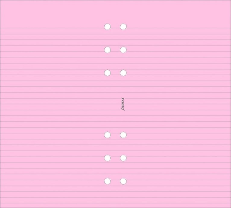 Kalenderdel Filofax Personal anteckningsblad linjerad rosa