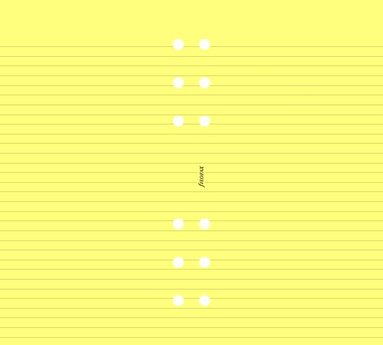 Kalenderdel Filofax Personal anteckningsblad linjerad gul 