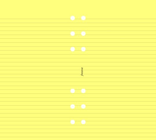 Kalenderdel Filofax Personal anteckningsblad linjerad gul  1