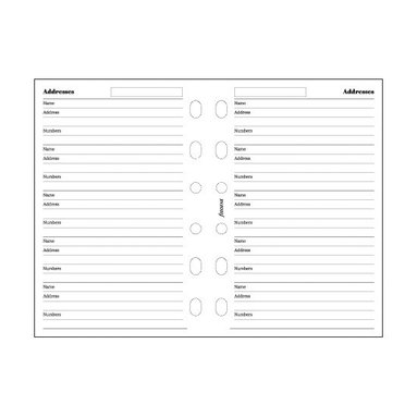 Kalenderdel Filofax Pocket Adresser eng vit