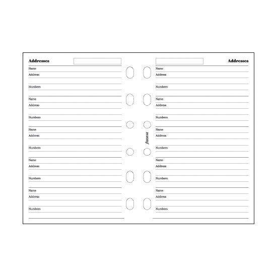 Kalenderdel Filofax Pocket Adresser eng vit