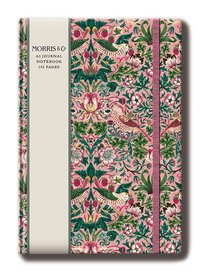 Anteckningsbok A5 linjerad - William Morris : Strawberry Thief Blush, 