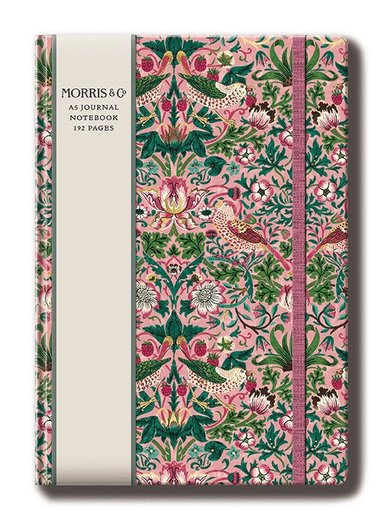 Anteckningsbok A5 linjerad - William Morris : Strawberry Thief Blush,  1