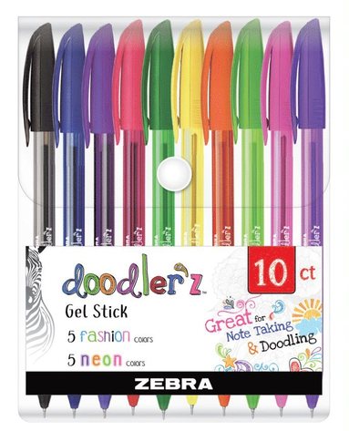 Gelpenna Zebra Doodler´z neon 10 färger