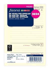 Kalendersats 2024 Dagbok Pocket Vecka/Uppslag  S/D/N