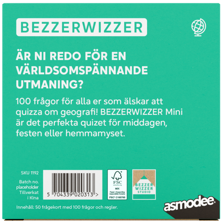 Spel Bezzerwizzer Mini Geografi, Övrigt