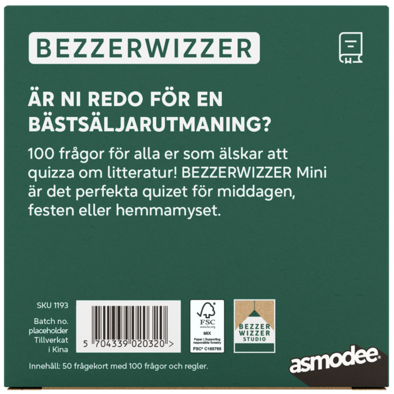 Spel Bezzerwizzer Mini Litteratur, Övrigt