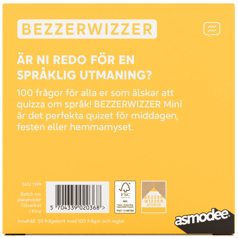 Spel Bezzerwizzer Mini Språk, Övrigt