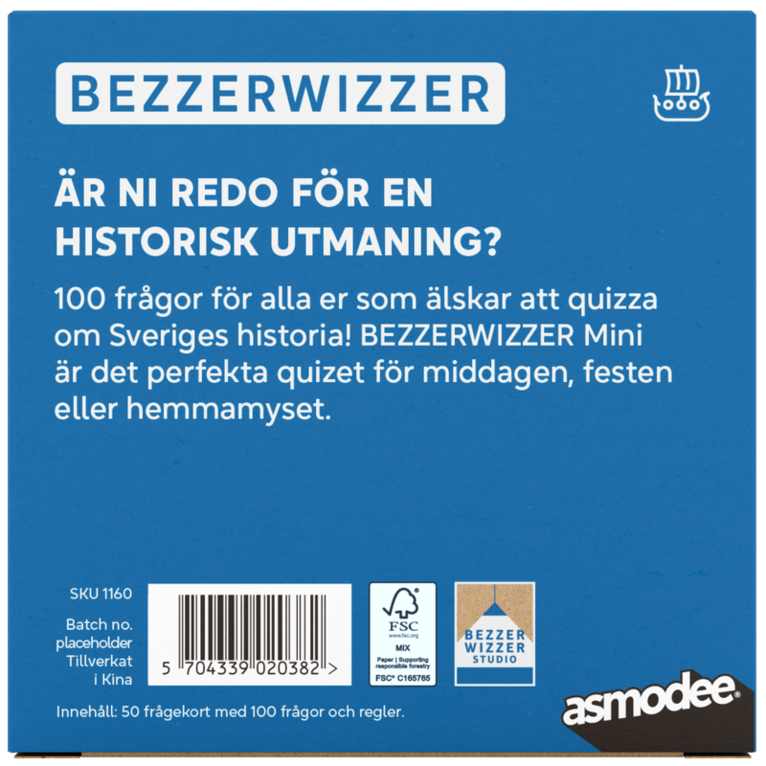 Spel Bezzerwizzer Mini Sveriges Historia, Övrigt