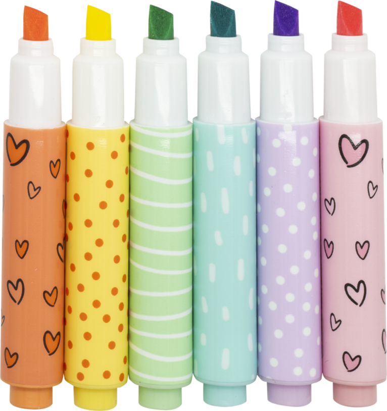 Överstrykningspenna Mini djur Pastell 6st, Övrigt