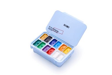 Gouache HIMI Twin Cup Set - 12 Very Basic Colours (Ice Blue Case), Övrigt