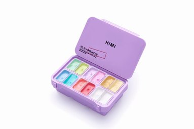 Gouache HIMI Twin Cup Set - 12 Soft Pastel Colours (Purple Case), Övrigt