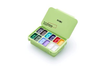 Gouache HIMI Twin Cup Set - 12 Nature Landscape Colours (Apple Green Case), Övrigt