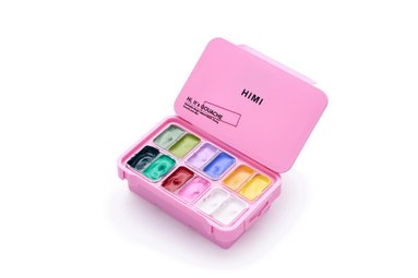 Gouache HIMI Twin Cup Set - 12 Fresh Botanic Colours (Pink Case), Övrigt