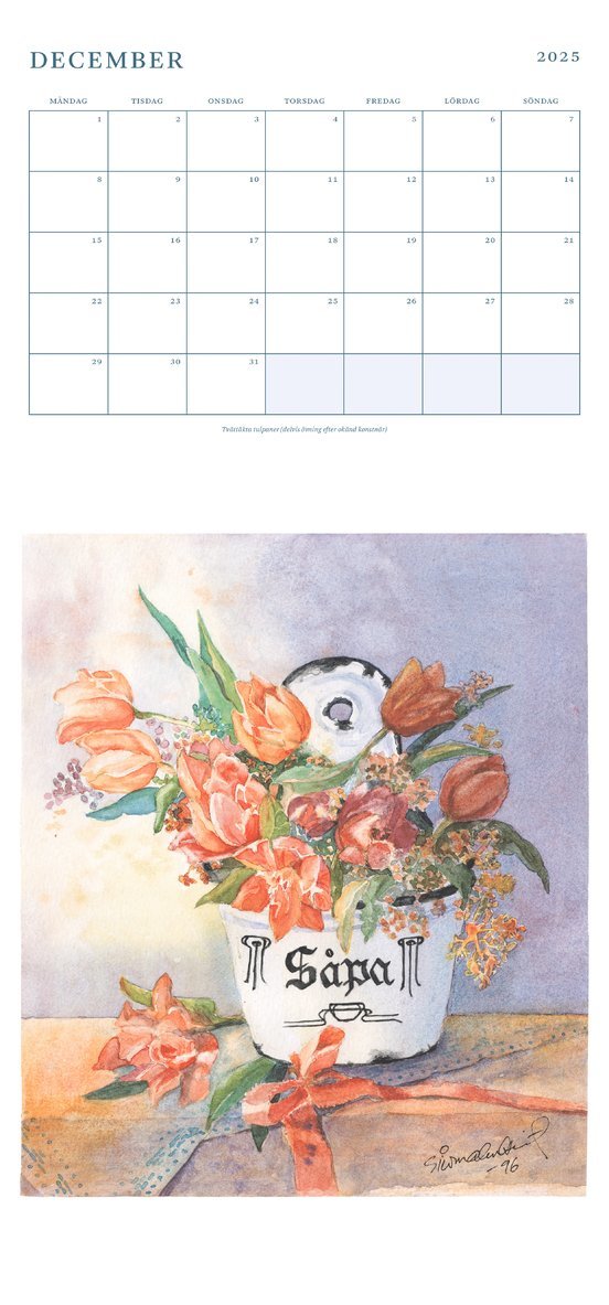 Väggkalender 2026 Siw Malmkvist, Övrigt