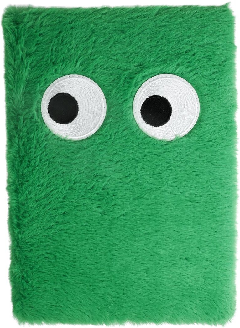 Anteckningsbok A5 fluff grön med ögon, Övrigt