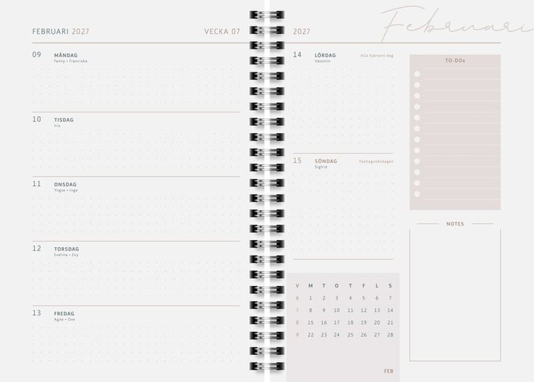 Kalender 2026-2027 A5 Black, Övrigt