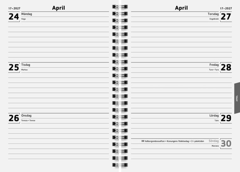 Kalender 2026-2027 A5 Linen, Övrigt