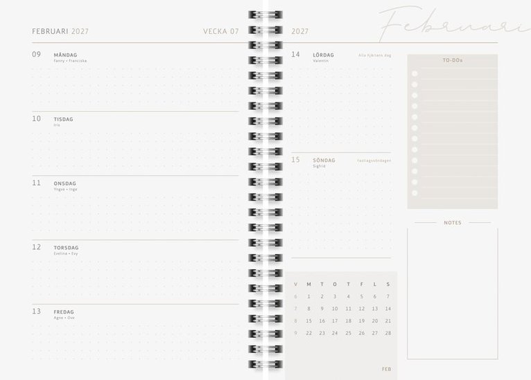 Kalender 2027 A5 Diamond, Övrigt